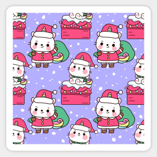 Santa Unicorn Kitty Sticker